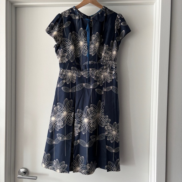 Orla Kiely 100% Silk Blue Floral Dress - Picture 1 of 5